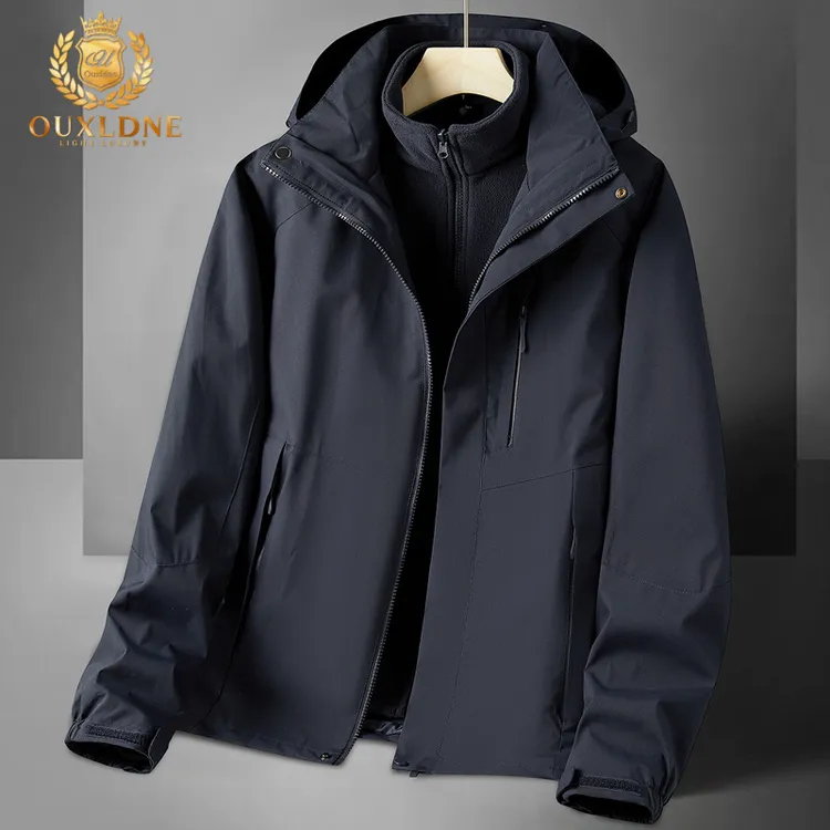 OUXLDNE户外冲锋衣三合一防风防水抓绒衣内胆男款男士外套男新款
