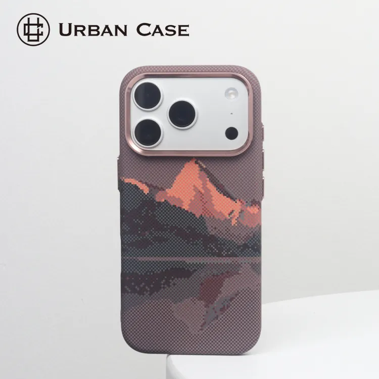 山峰系列浮雕水贴轻薄PC凯夫拉纹磁吸适用于iPhone17promax手机壳