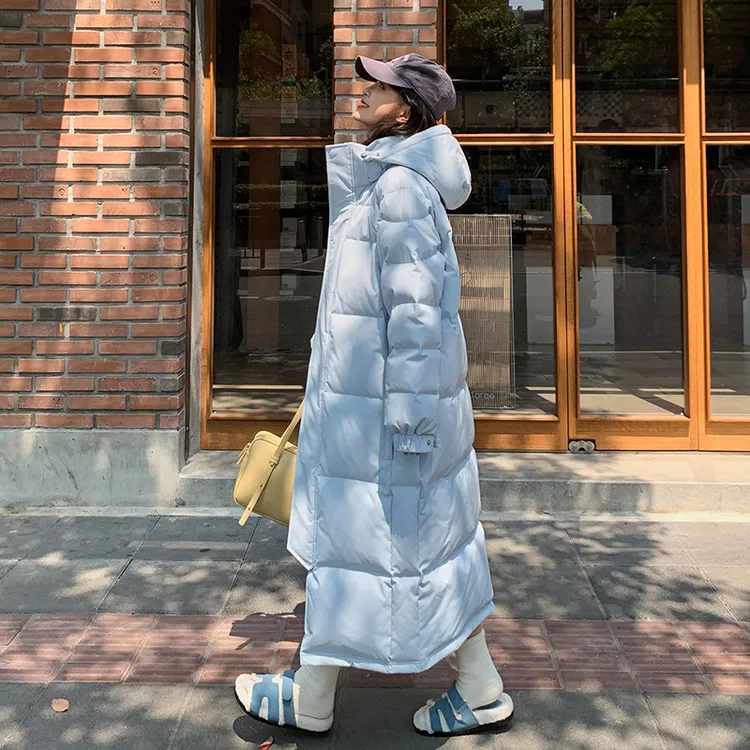 摩岚MOAOLRCY加厚保暖防寒服中戏过膝长款90%白鸭绒羽绒服女外套