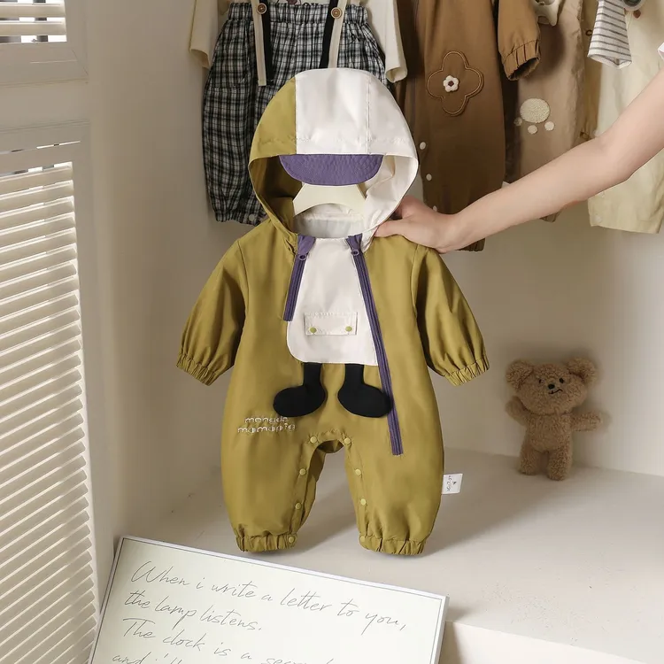 连体衣婴儿春秋款男宝外出服韩版洋气婴幼儿防风外套百日服