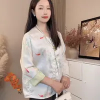 【荷月】2025秋装双面穿新中式防晒外套上衣气质盘扣女装长袖宽松