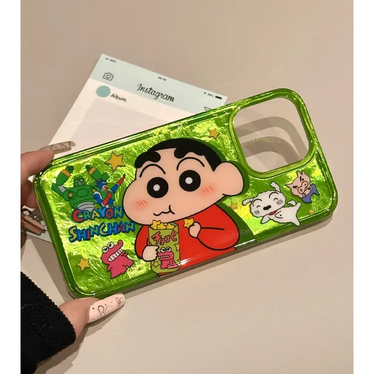 BANCA卡通小熊饼干小新适用苹果16/15手机壳华为P70vivo小米oppo