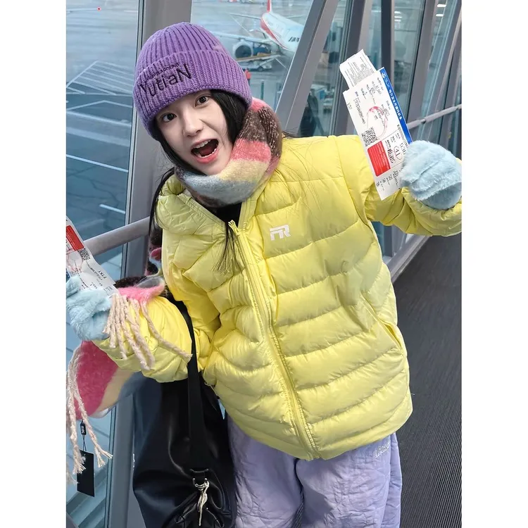 波司断码爆款断码美式复古黄色排骨羽绒棉服女冬季新款加厚保暖情