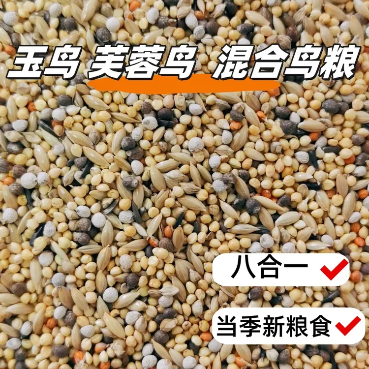 玉鸟芙蓉鸟丝雀鸟食专用混合鸟粮谷子油菜籽500克白尖黑尖水稗子