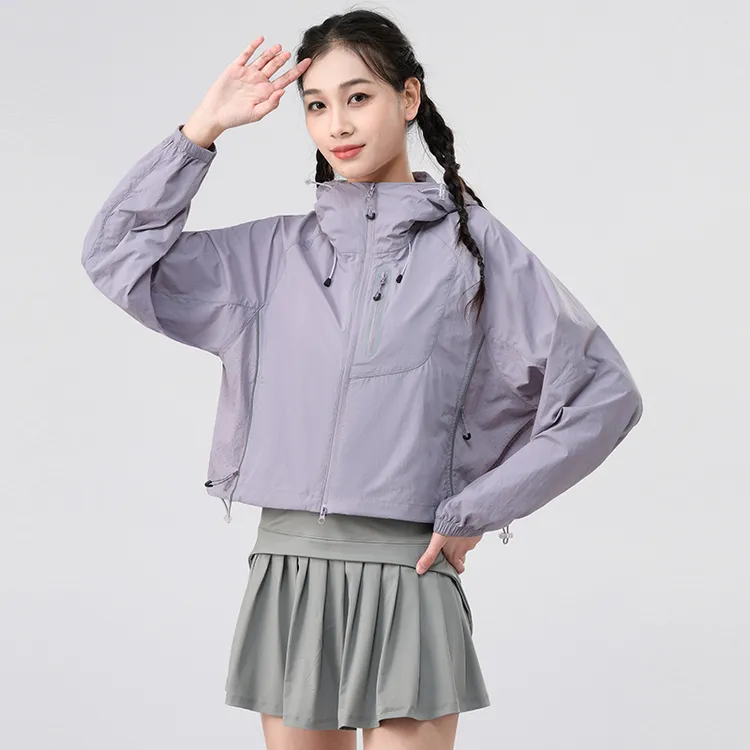 冰感防晒皮肤衣女款2025年新款夏季时尚短款连帽外套防紫外线透气