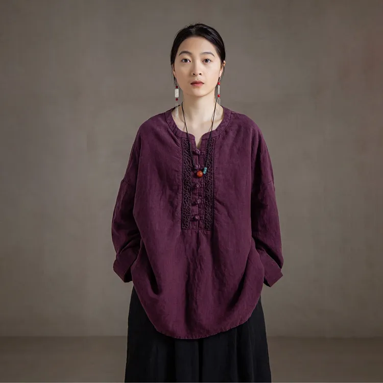 【以之】设计师品牌原创复古盘扣气质上衣百搭气质高级感小衫女