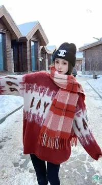 熙薇『圣诞前夕』2025冬季新宽松大版休闲羊毛衫H6826