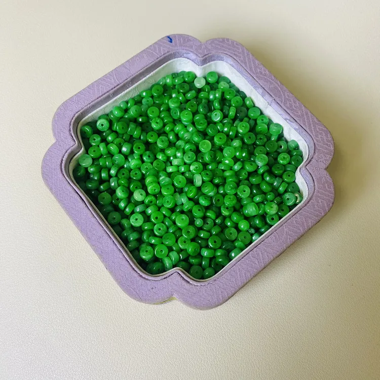 【20颗】玉盘缠干青翡翠手串项链串珠手工diy材料配件算盘珠约6*3mm