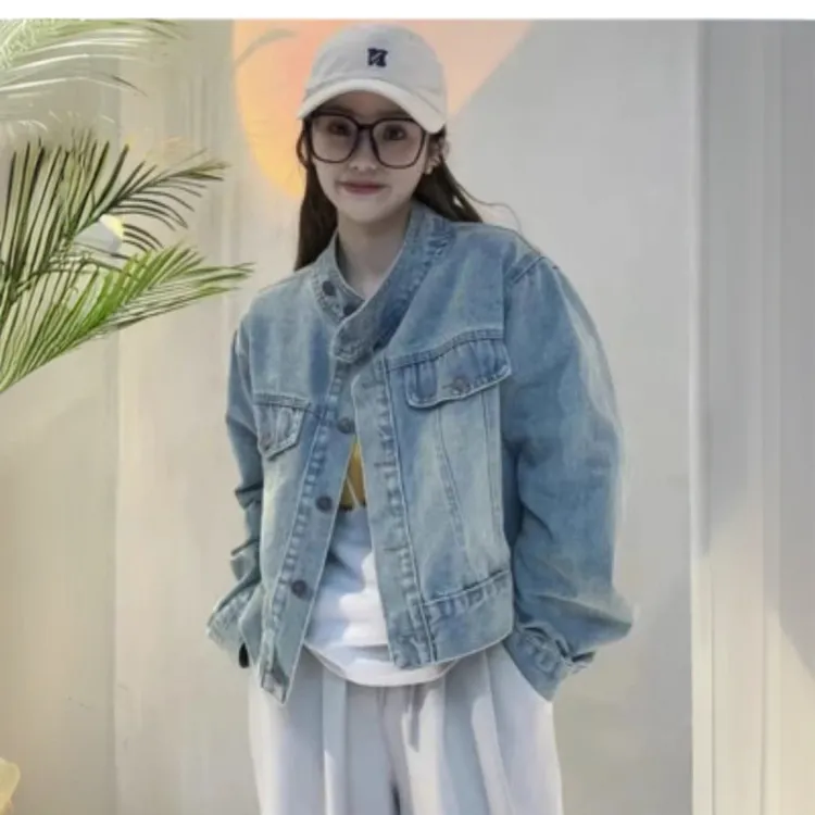 韩版小众设计感水洗牛仔外套女春季新款2025时尚休闲百搭短款上衣