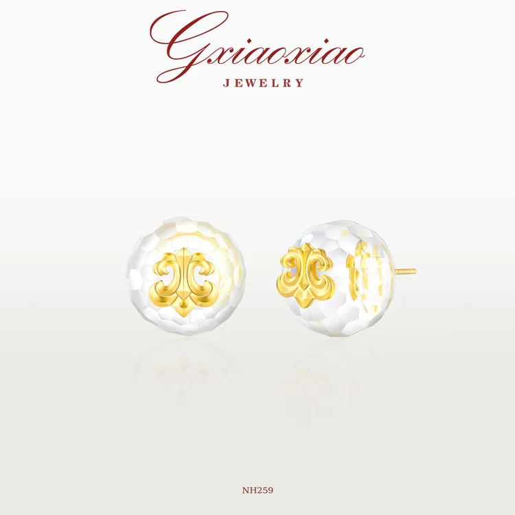 G XIAOXIAO 镀K金 法式气质时尚高级感百搭鸢尾花冰透耳环 NH259