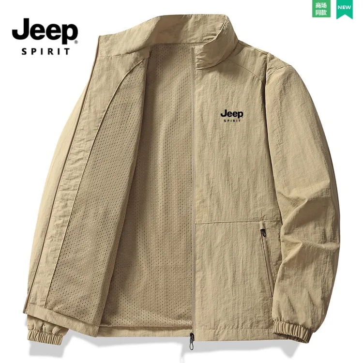 Jeep spirit吉普春秋季男士休闲夹克外套立领上衣防风薄款外套