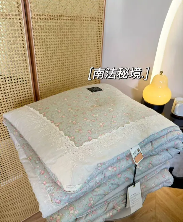 【春田记 】 新款秋冬季软软糯糯针织棉法式花春秋被冬被被可以机洗