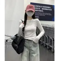 秋季显瘦女T恤圆领百搭长袖套头鱼骨秋冬秋冬显瘦百搭德绒女士