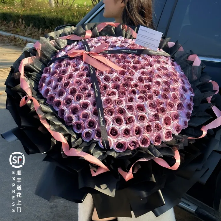 199朵情人节kitty粉玫瑰永生花乌梅子酱浪漫礼物圣诞节送女友老婆