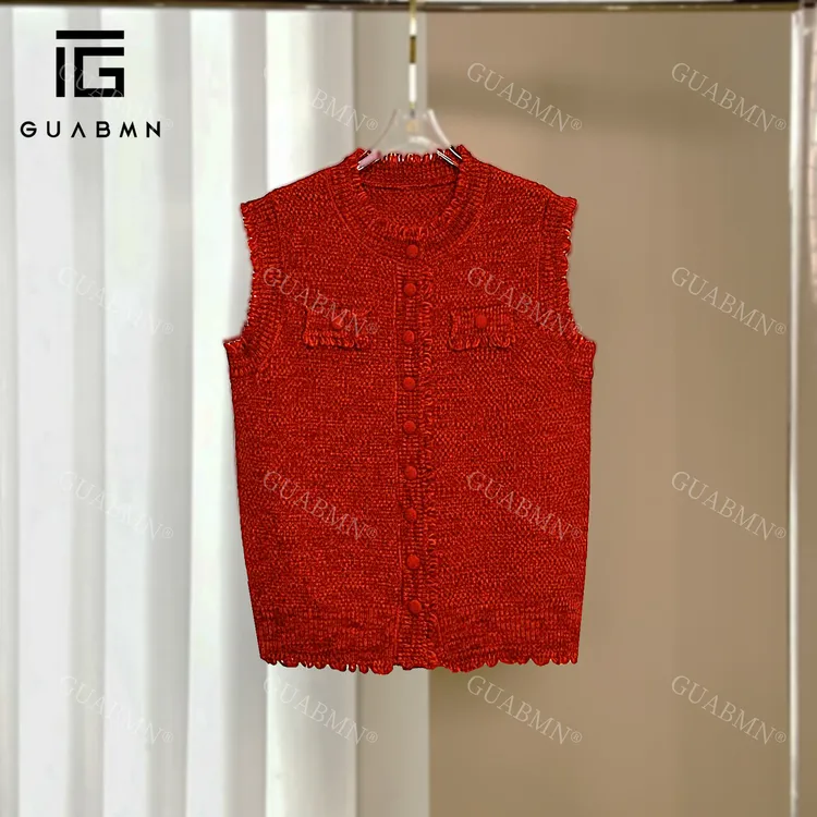 GUABMN2024秋冬新款简约气质小香风针织开衫3783