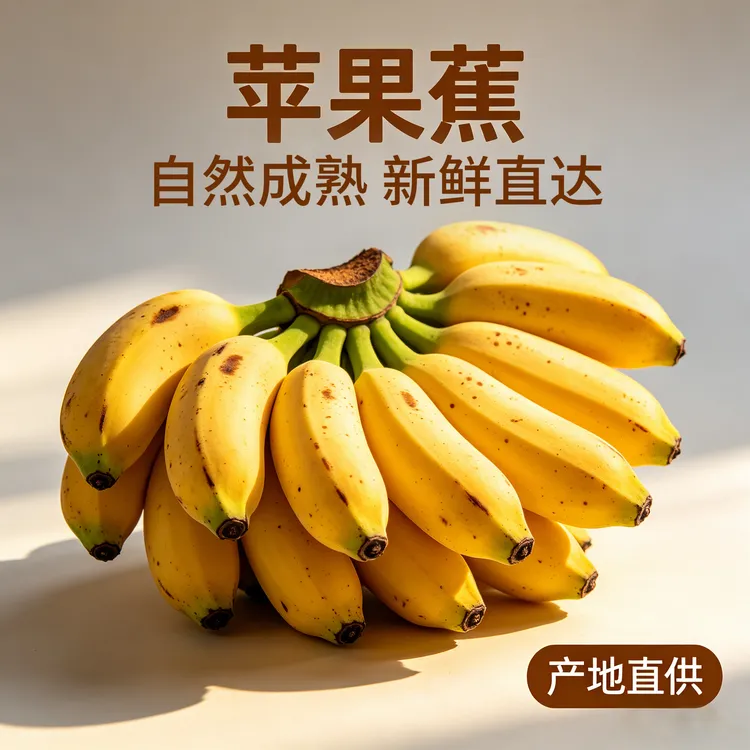 【5斤苹果蕉】真宗当季苹果蕉小香蕉粉蕉禁止蕉绿当季水果软糯香甜商品图