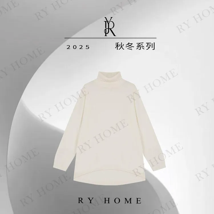 【容雨RYHOME】100绵羊毛立领宽松休闲毛织衫253M3182
