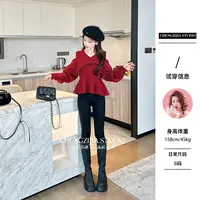 【裴诗婷】橙子studio【】MY00127蝴蝶结露肩V领毛衣05