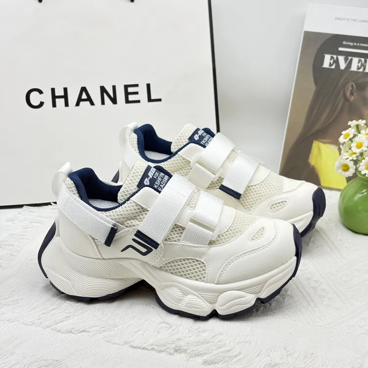 爆款增高厚底老爹鞋女显脚小休闲鞋魔术贴松糕软底运动鞋2025新款