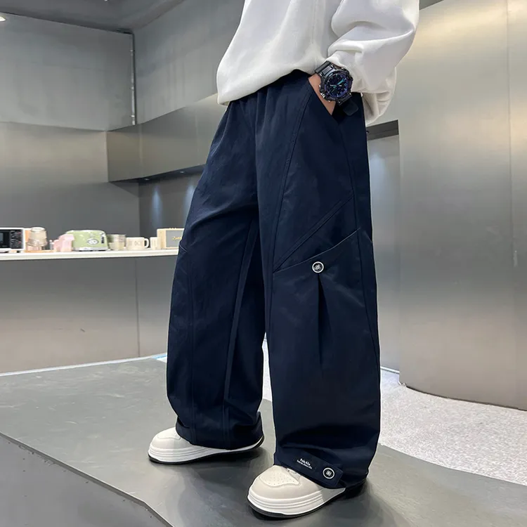 男童秋装工装阔腿裤2025秋季新款中大童宽松痞帅男孩外穿休闲长裤