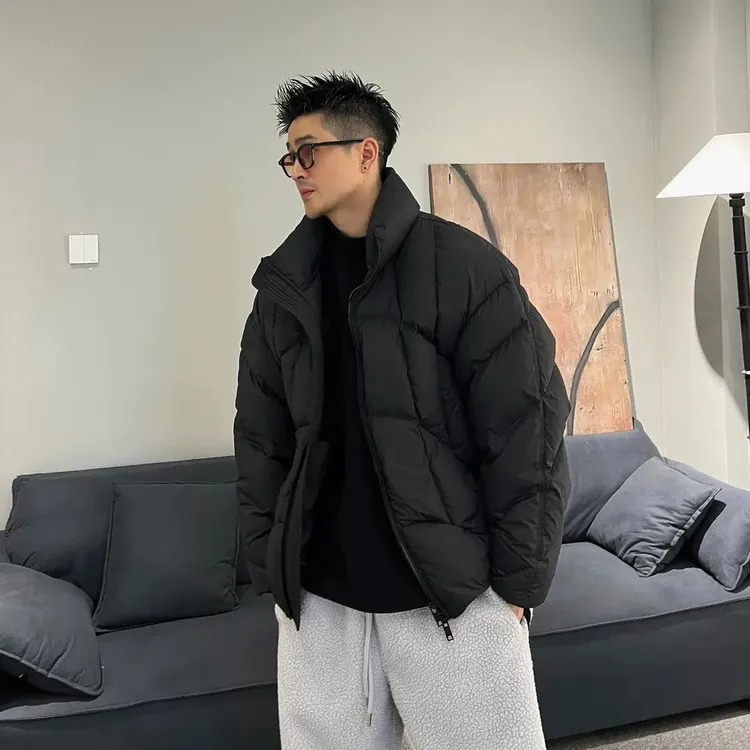 25ss冬季泡芙立领高充绒量白鸭绒面包服加厚保暖羽绒服外套男