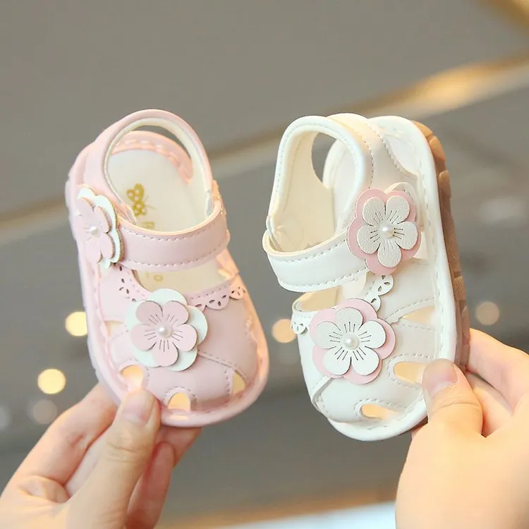 宝宝凉鞋夏季婴幼儿新公主叫叫鞋防滑婴儿鞋子小童女童软底学步鞋