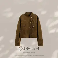 Collection今屿 秋季美拉德复古气质立领长袖短外套 JY2503N3387