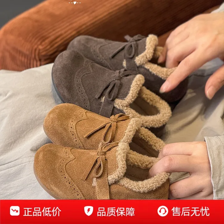 ABC女童鞋子2025新款冬季儿童雪地靴女孩棉鞋宝宝二棉加绒博肯鞋