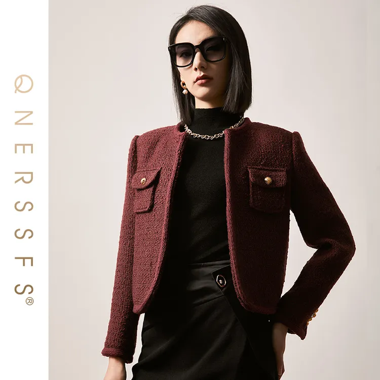 【昭熙专属】卿奈儿时装周走秀『经典CE风』羊毛粗花呢香风外套C2003