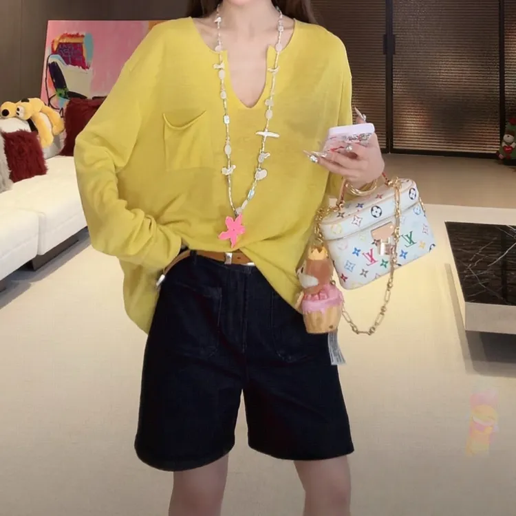 设计感时尚宽松T恤防晒罩衫女2025夏季新款休闲百搭气质通勤上衣