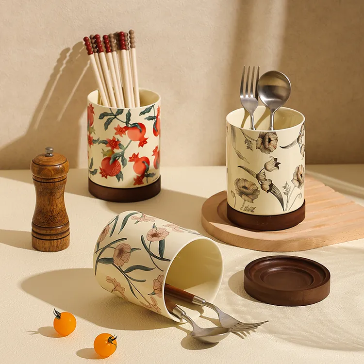 法式陶瓷筷子筒沥水防霉家用厨房筷子笼子家用高档新款筷子收纳盒