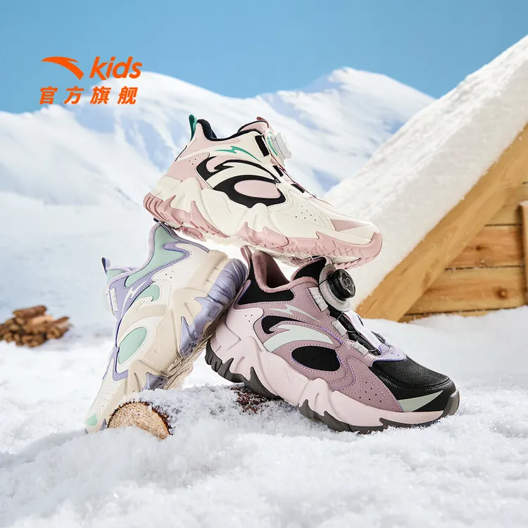 【登峰】安踏儿童女大童棉鞋冬款上新保暖防滑青少年运动二棉高帮