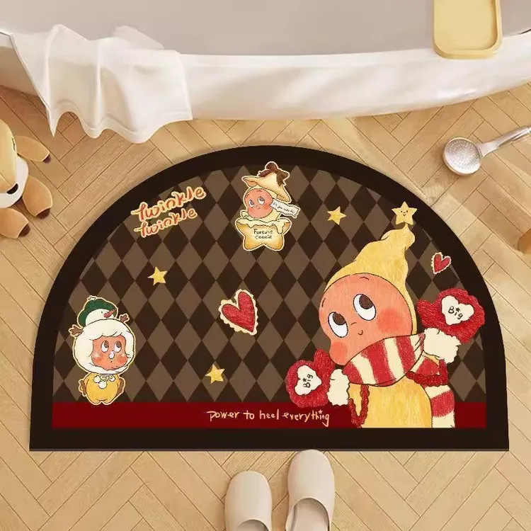 新款卡通可爱星星人可爱浴室地垫硅藻泥地垫厕所垫卫生间防滑地毯