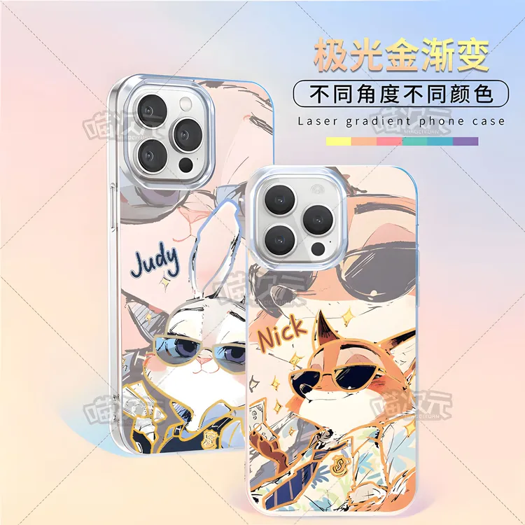 疯狂动物城墨镜尼克朱迪适用于苹果华为vivo一加iPhone小米手机壳