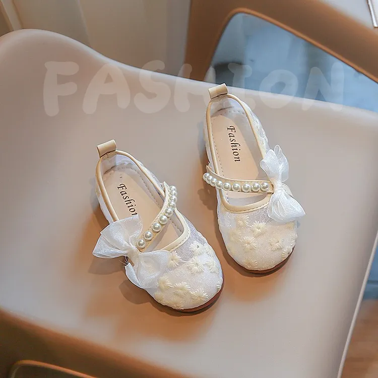 女童公主凉鞋儿童网纱透气单鞋2025春夏新款仙女风小女孩汉服鞋夏