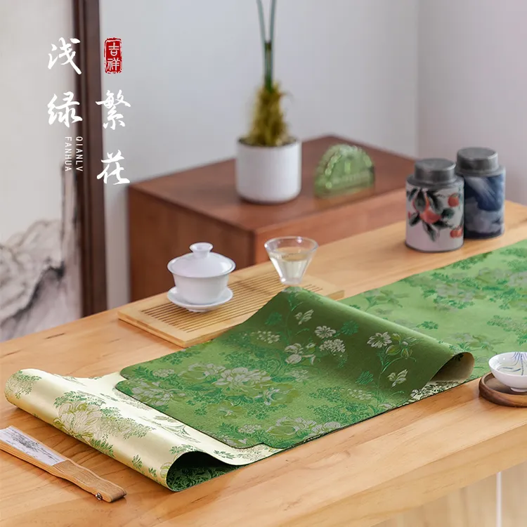 新中式茶席防水桌布禅意茶桌垫布茶台布艺长条轻奢文艺茶旗茶垫