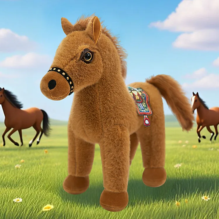 仿真马公仔毛绒玩具千里马玩偶可爱布娃娃男女生生日礼物定制logo