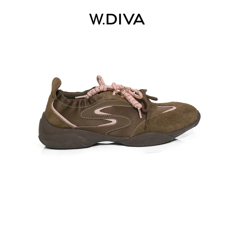 W.Diva【旺角星】春季咖色透气复古双鞋带牛京皮休闲鞋50X281328