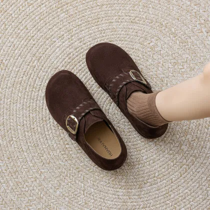 HUANAI【两穿】复古勃肯鞋女2025秋季新款百搭舒适软底通勤女士单鞋