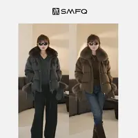 水木夫妻 ”暖冬纪事”狐狸毛领拼接白鹅绒奢感带手套羽绒服秋冬女