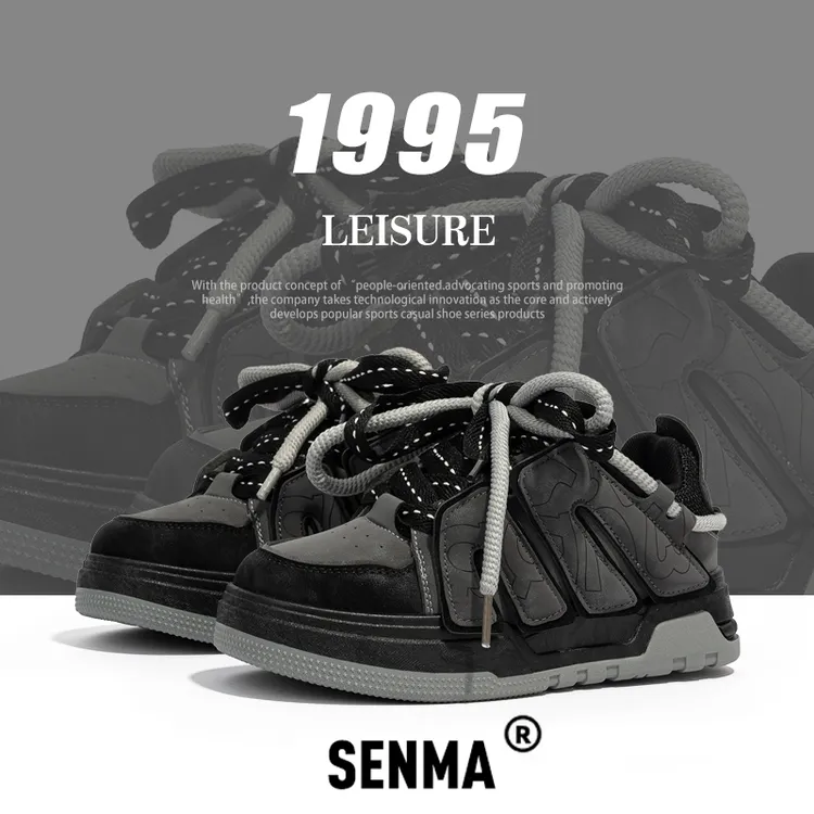 SENMA/森马女鞋冬季男女同款情侣板鞋厚底运动面包鞋小众设计鞋子