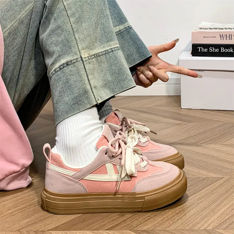 回力粉色帆布鞋女2025新款休闲复古百搭原创设计轻便厚底夏季板鞋