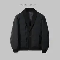 【顶奢系列】高定青果领设计男士冬季欧货高端商务翻领羽绒服W8503