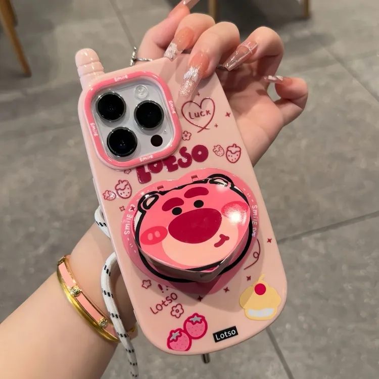 卡通大哥大适用iphone16手机壳15保护套14pro化妆镜13软壳12女款