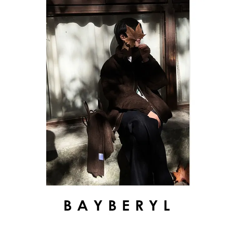 CC12-BAYBERYL老贝朱古力*立领解构美拉德保暖皮羽绒服 PY5K1804