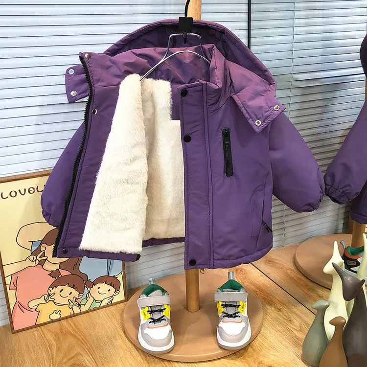 巴拉巴拉云朵【断码】男童加绒外套秋冬装2025新款宝宝棉袄加厚冲锋