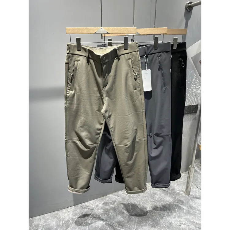 出口单！捡漏福利！加绒户外防水软壳冲锋裤时尚修身直筒长裤464