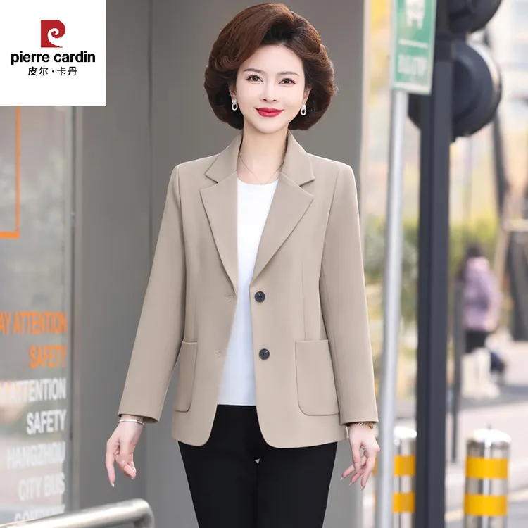 皮尔卡丹2025新款妈妈秋装外套50岁岁阔太太时尚西服中老年女春秋