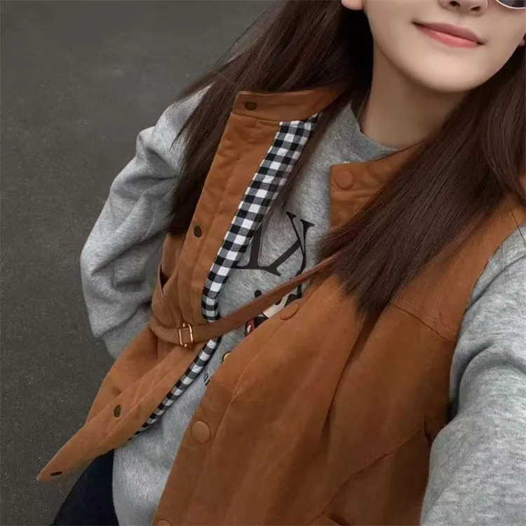 2025秋冬新款宽松百搭马夹日系复古风小个子宽松短款棉马甲外套女