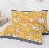 【黄色花朵】纱布枕巾52*78一对装